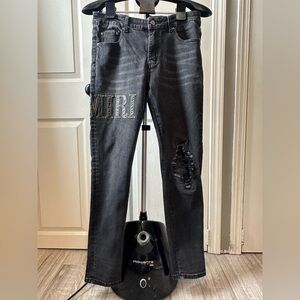 Amiri Jeans with leather detail